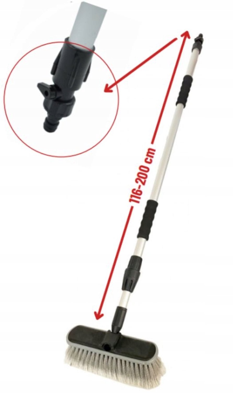Telescoop Wasborstel met Wateraansluiting 116-200cm