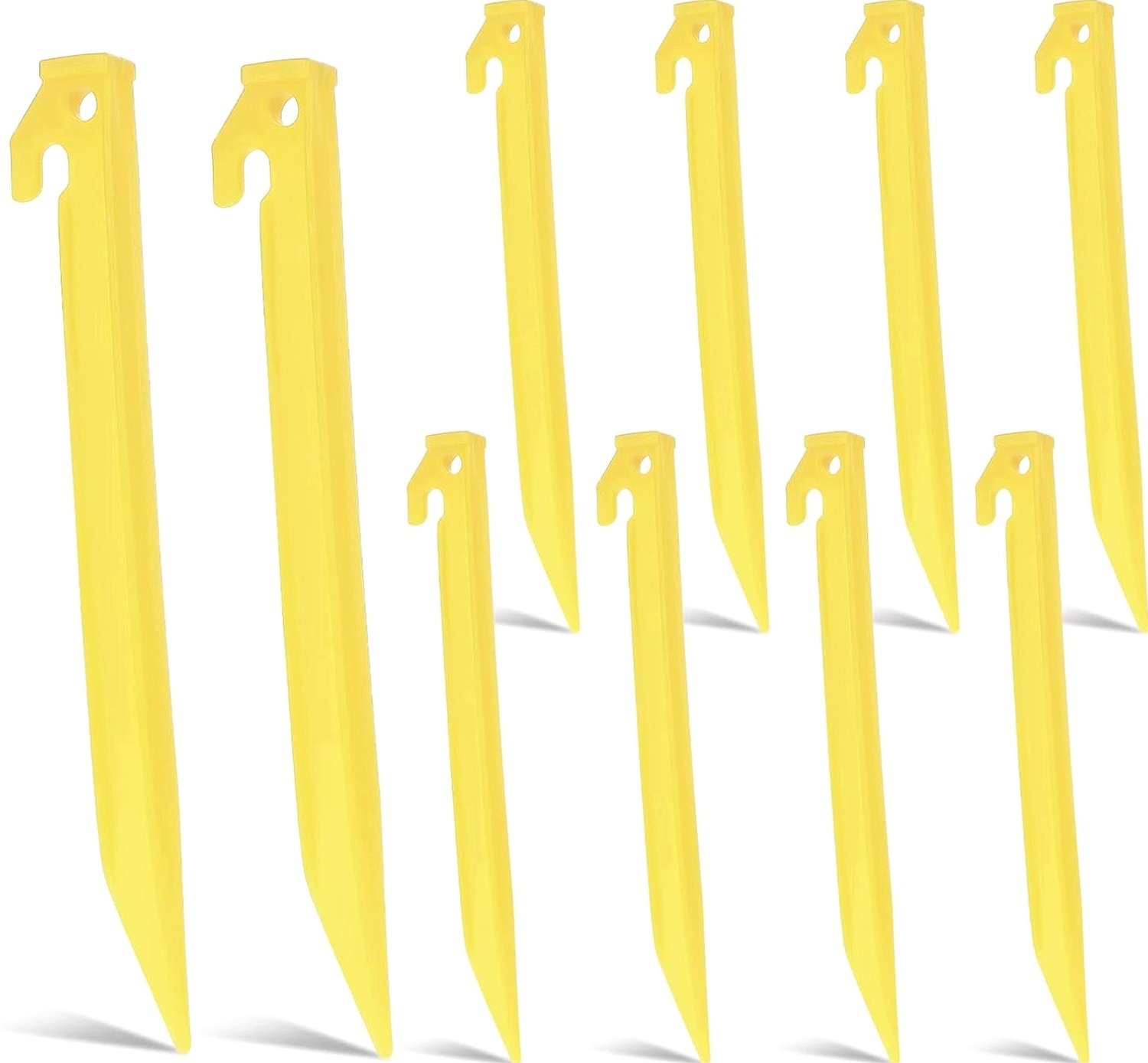 10x Stevige Gele Tentstokken 23cm voor Camping en Strand
