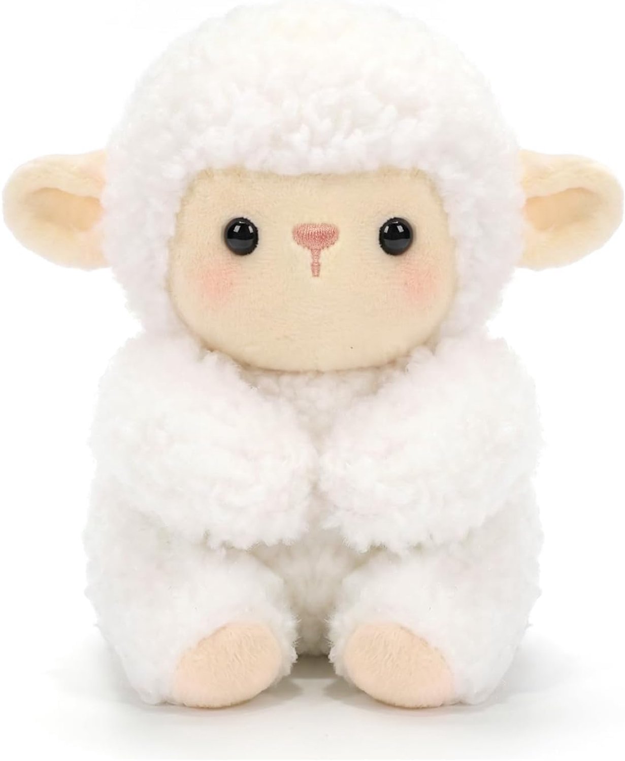 shownicer Zittend knuffeldier, zittend pluche dier, handig, zacht woonaccessoire, bureaudecoratie en verzamelstuk, geschenken voor kinderen en volwassenen (lammaai, 15 cm)