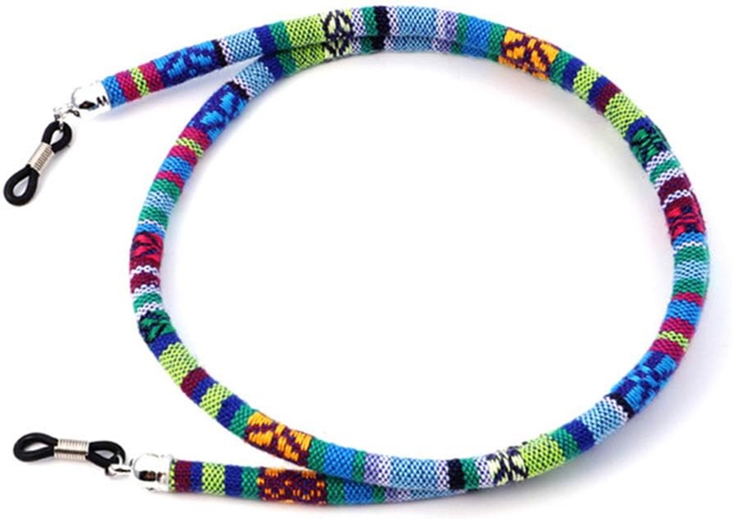 Praktische Brillen Zonnebril Katoen Hals String Cord Retainer Strap Eyewear Lanyard Houder High-End Etnische Touw Bril Ketting - blauw - Een maat
