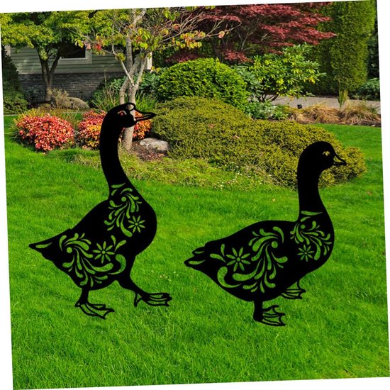 2stuks Ijzeren Eend Tuinsignaal Decoratieve Tuin Eend Stake Duurzame Tuindecoratie Voor Buiten Voor Feestelijke Versiering Tuinpaden — afbeelding 4
