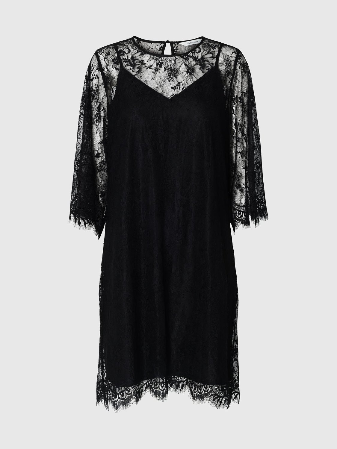 Selected maxi-jurk Kant Black1