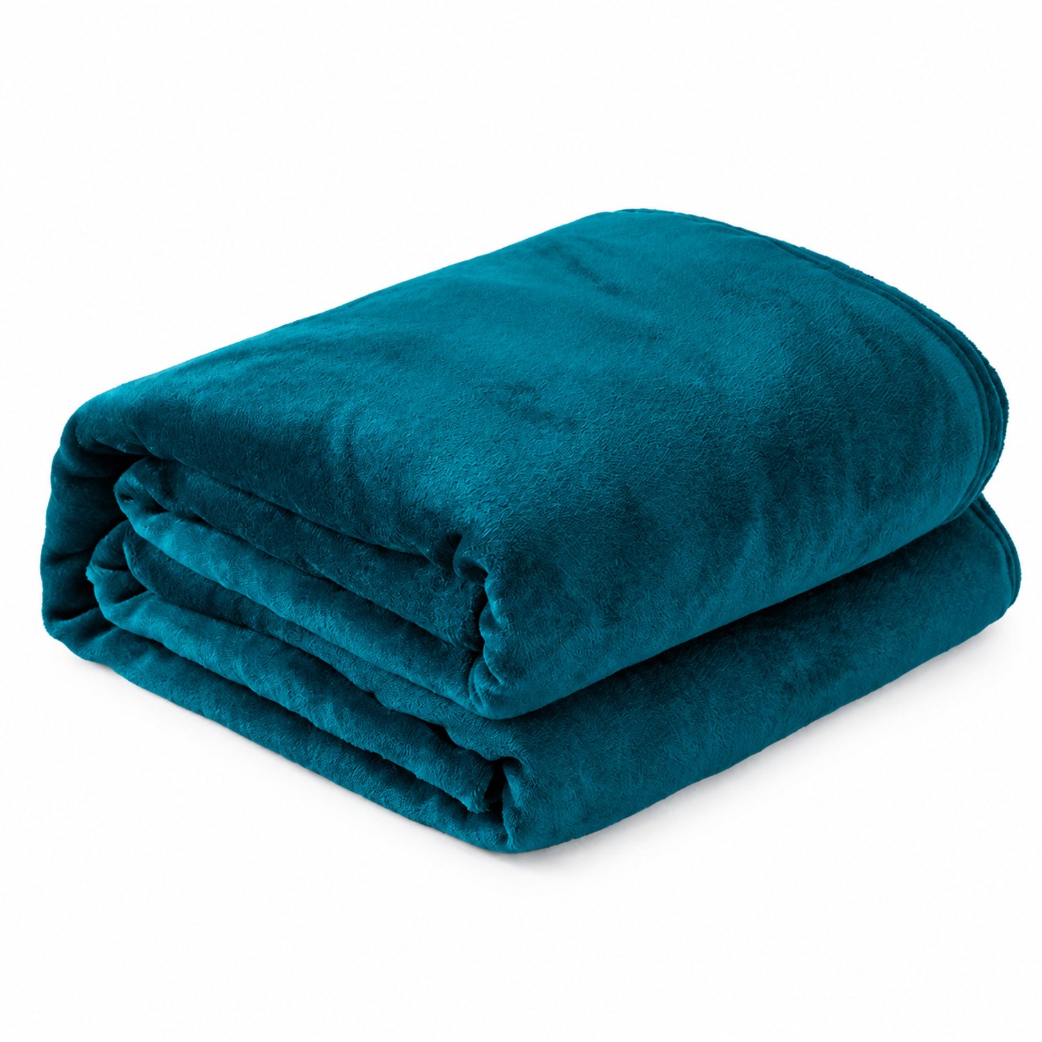 SWGOTA Blauwgroene flanellen plaid 100 x 120 cm, effen polyester deken voor bank en dutje
