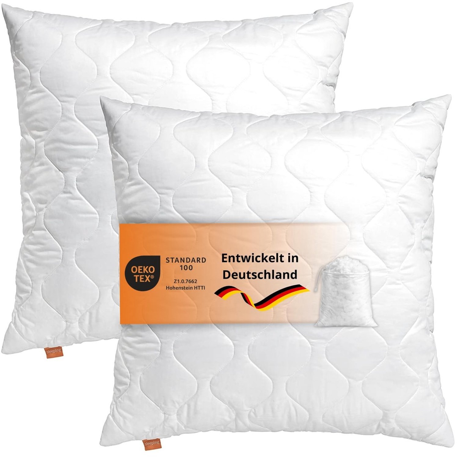 Duraxl Hoofdkussen - 80 x 80 cm - Wasbaar - Zwart