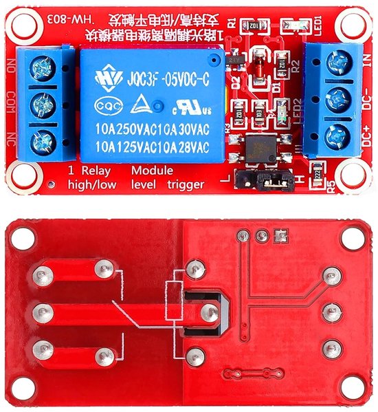 5 Stuks 1-Kanaals Relay Module 5V met Optokoppelaar, Hoog of Laag ...