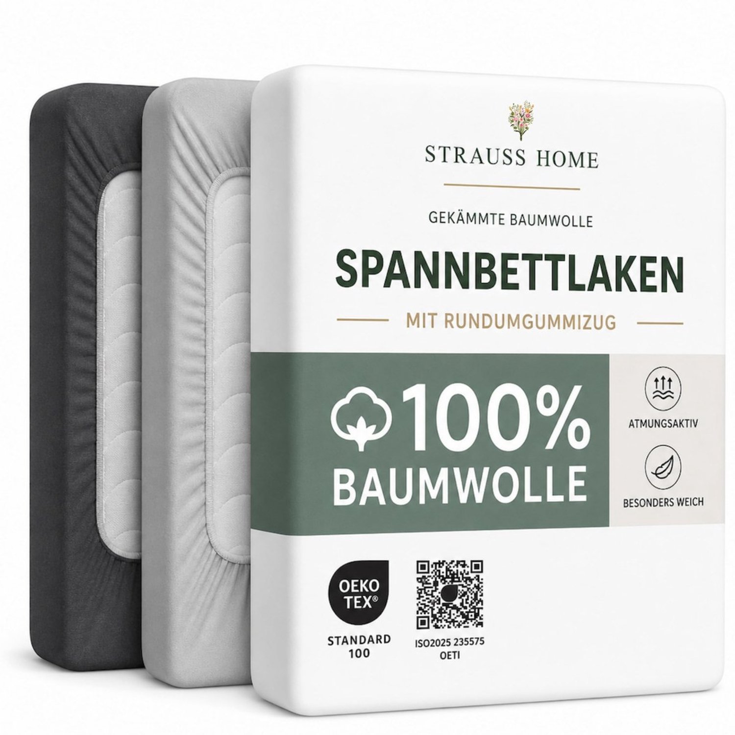 Duraxl Hoeslaken - 120 x 200 cm - Jersey - Wit