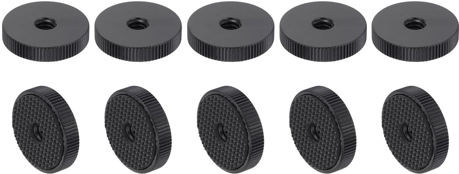 platte kartelmoer 1/4"-20 - aluminiumlegering - zwart - 10 stuks m-winkel - m-winkel