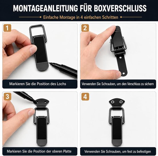 4-delige spanvergrendelingen voor kisten, 74 mm — afbeelding 4