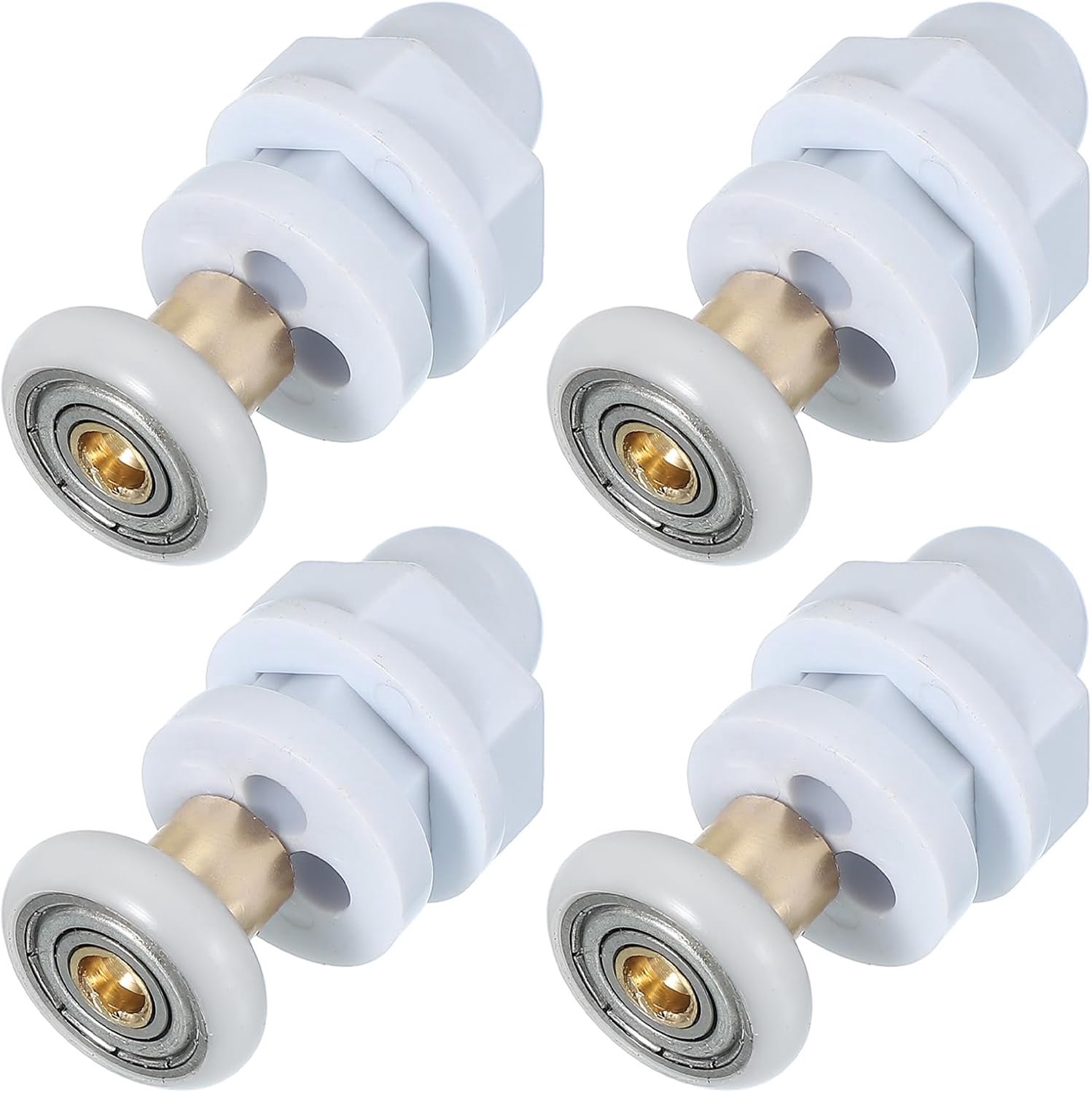 douchedeurwieltjes 19 mm - wit - vervangingsrollen voor glasdeuren 4-6 mm - 4 stuks Vemera - Vemera