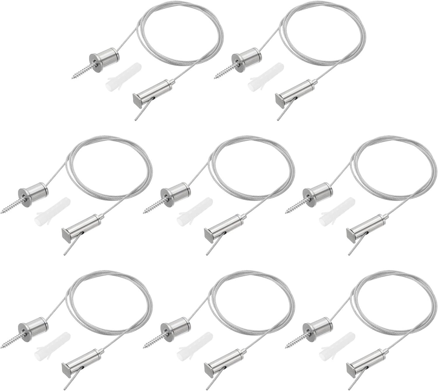 Hangkabelset voor plafond 1 m - chroom - verstelbaar - ideaal voor verlichting - m-winkel