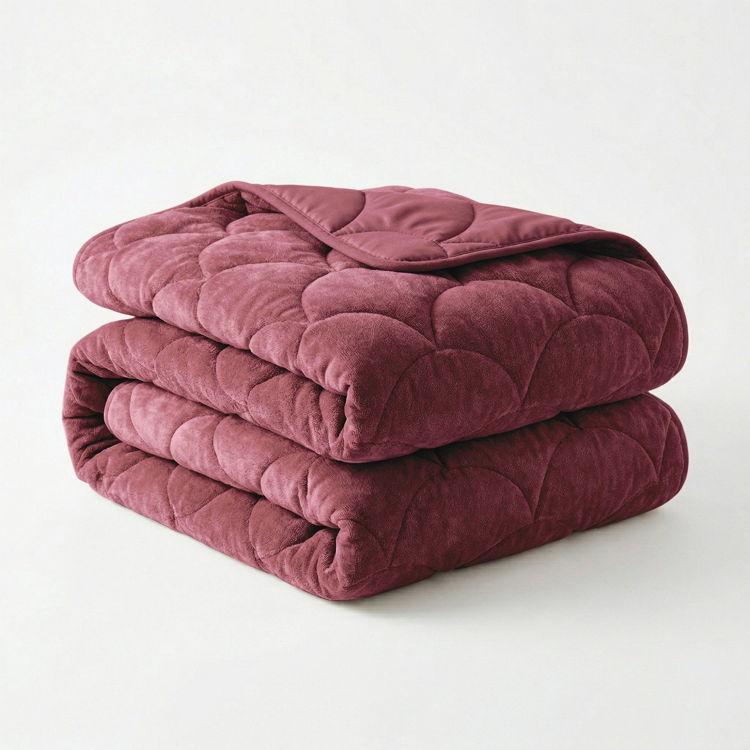 Zydante Dekbed Zonder Overtrek Velvet Chenille - Hoesloos Dekbed - Wasbaar Dekbed - Zachte Fluweel Look - Burgundy - 200x160