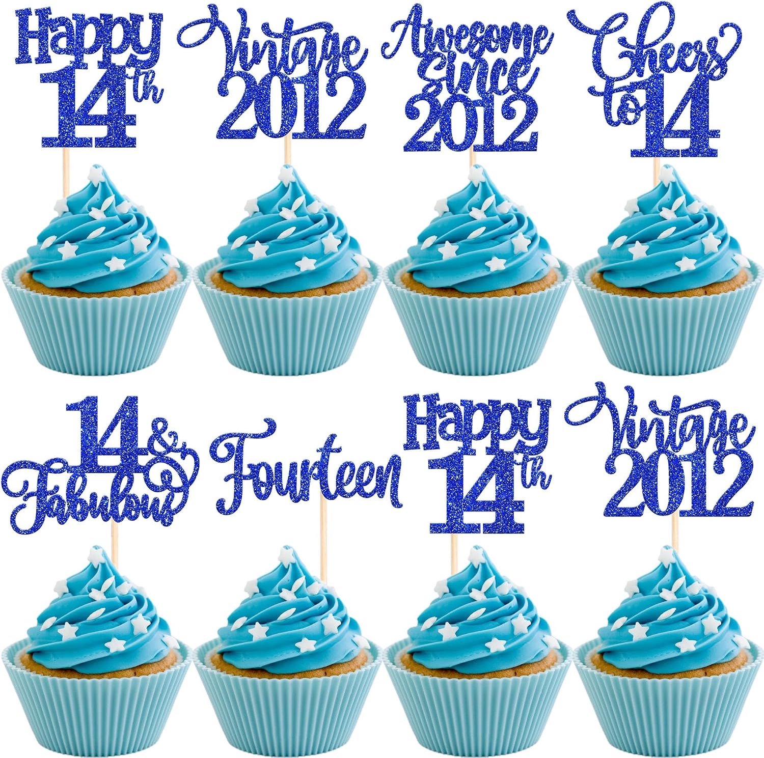 30 Cupcaketoppers 14e verjaardag