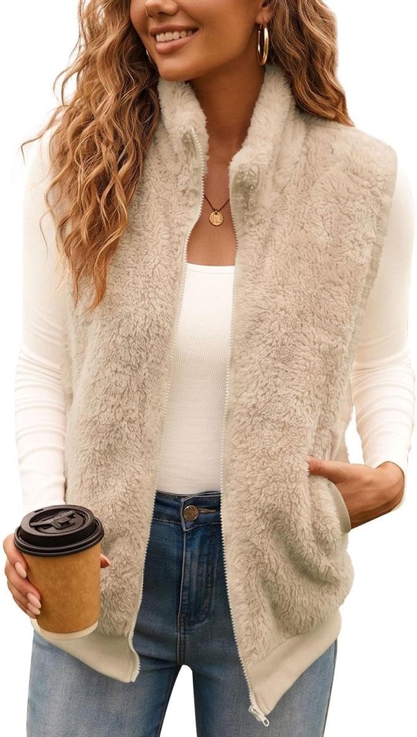 Fleece vest voor dames, zonder mouwen