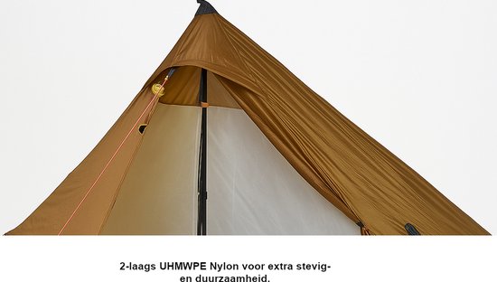 3F UL GEAR Lanshan 2 PRO – 2-persoons Tent – Ultra Lichtgewicht – 4 seizoenen trekking tent – Waterdicht – Kampeertent – Kamperen – Hiking & Wandelen – Bruin — afbeelding 3