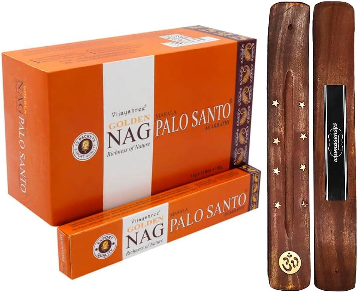 Wierook Golden Nag Palo Santo - 12x15 gram + 1 Aromasenses-tablet - creëer een rustgevende sfeer - m-winkel
