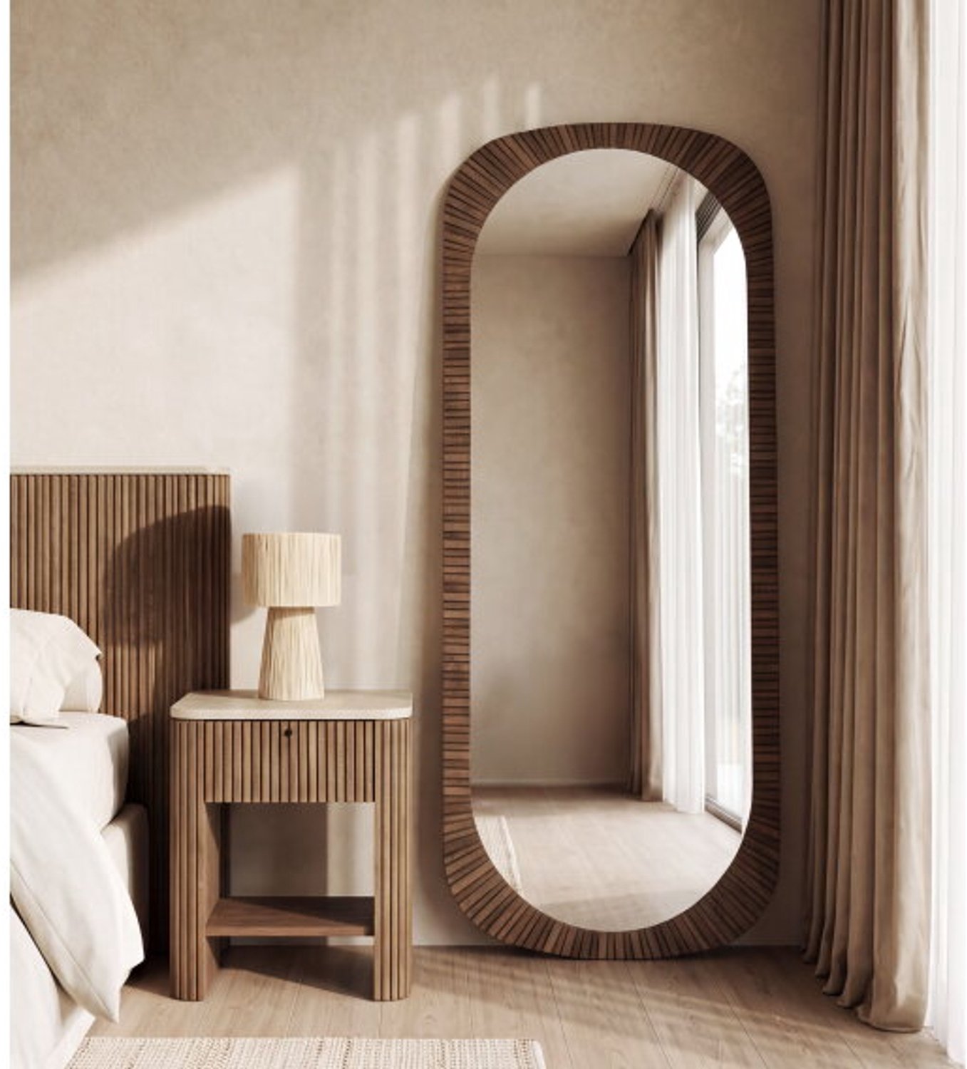 DTP Home Lagoon spiegel teakhout naturel - 85 x 4 x 180 cm