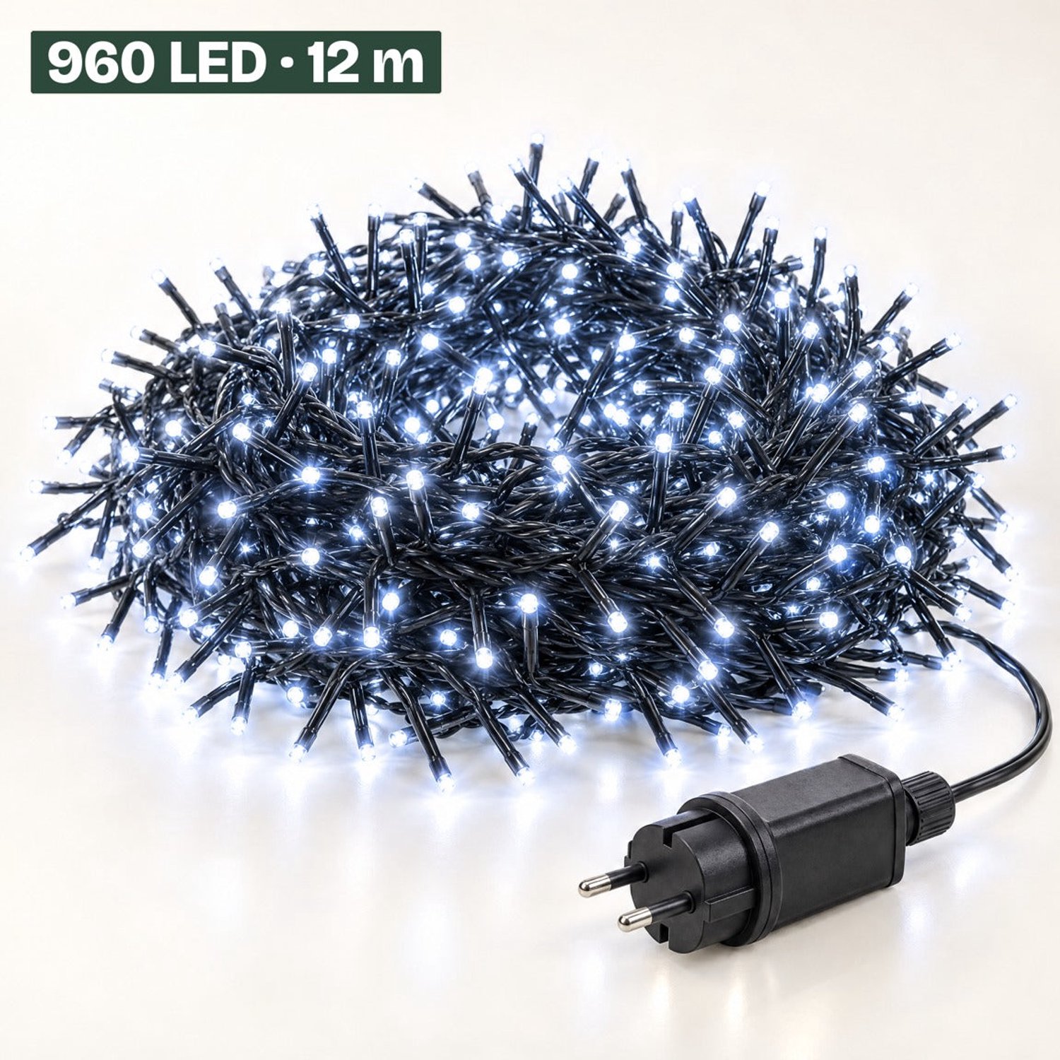 Levano Kerstboomverlichting 960 LED 12,4 m Wit - Kerstverlichting Binnen en Buiten - Clusterverlichting - Kerstlampjes - Kerstboom Lampjes - Kerstversiering - Kerstlichtjes - Treecluster - Sfeerverlichting - LED Lichtsnoer