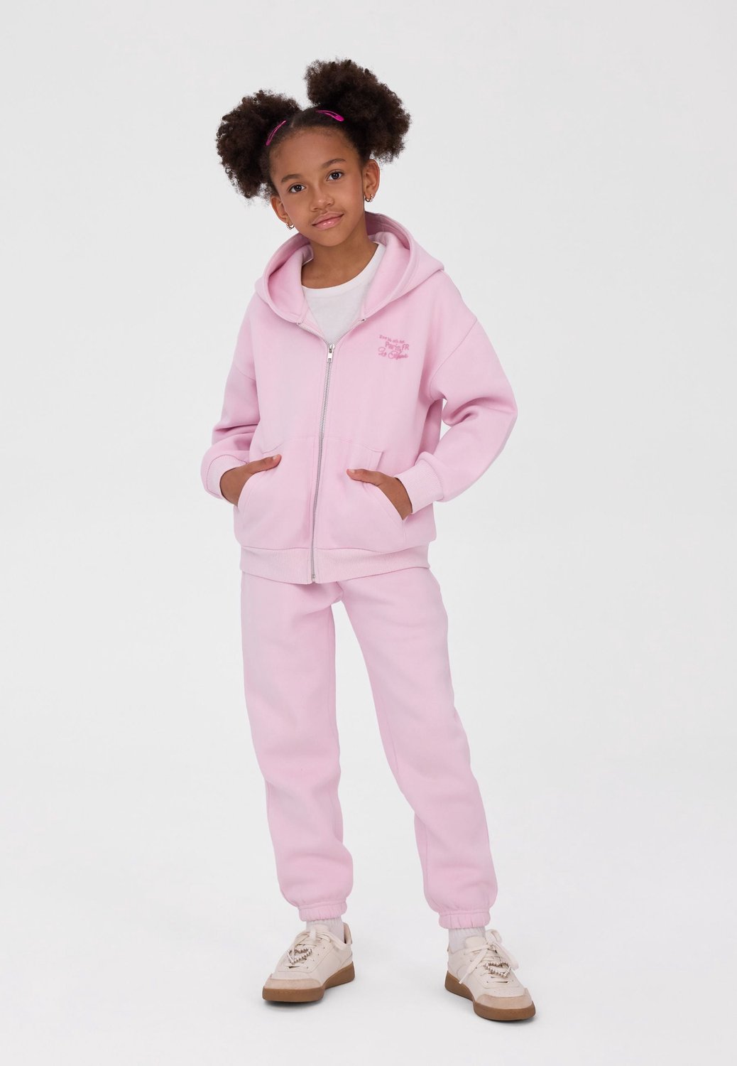 Minoti joggingbroek meisjes zijzakken - zwart, grijs en roze - 3-pack