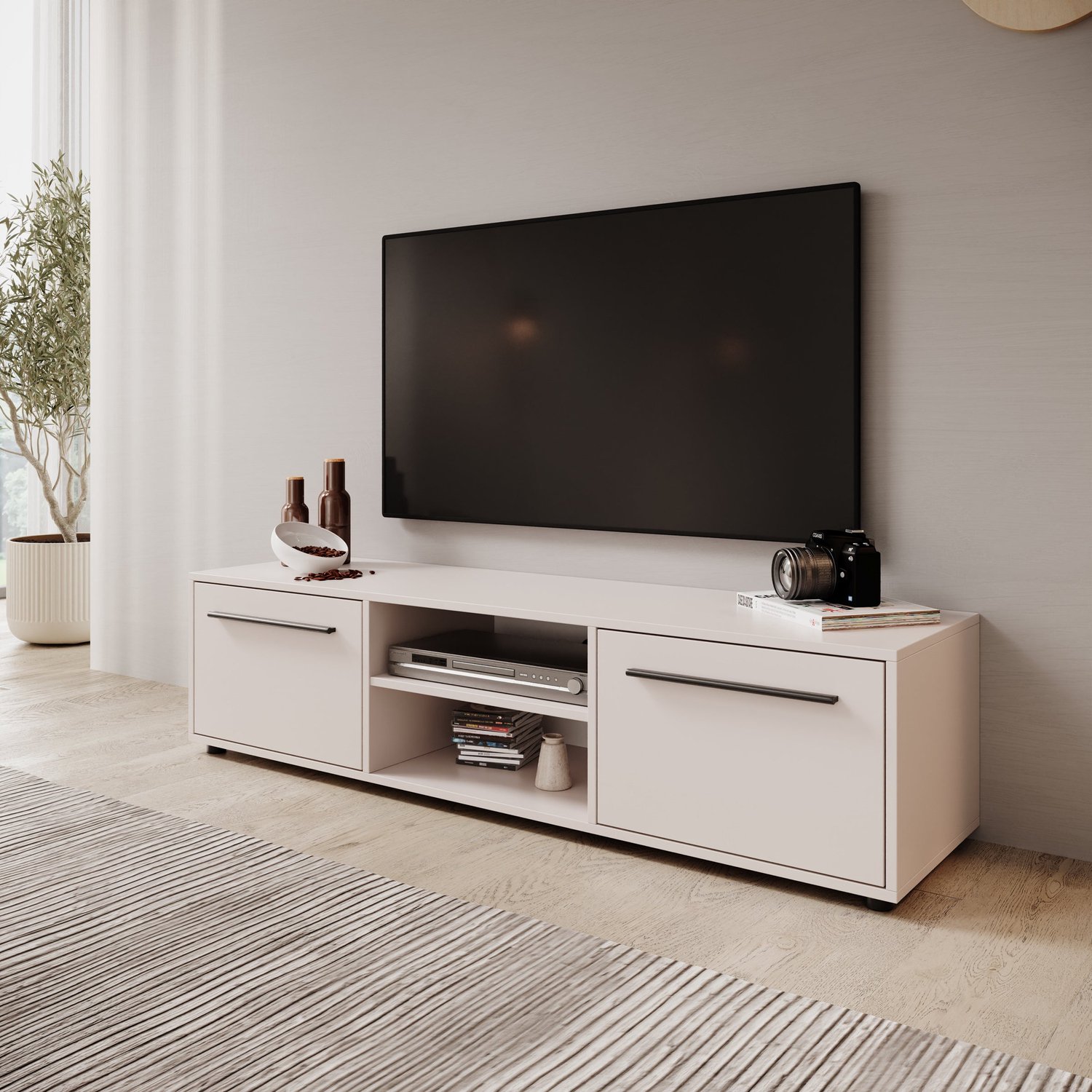 MEUBELLA Montalo - TV-Meubel - Beige - 150x40x38 cm