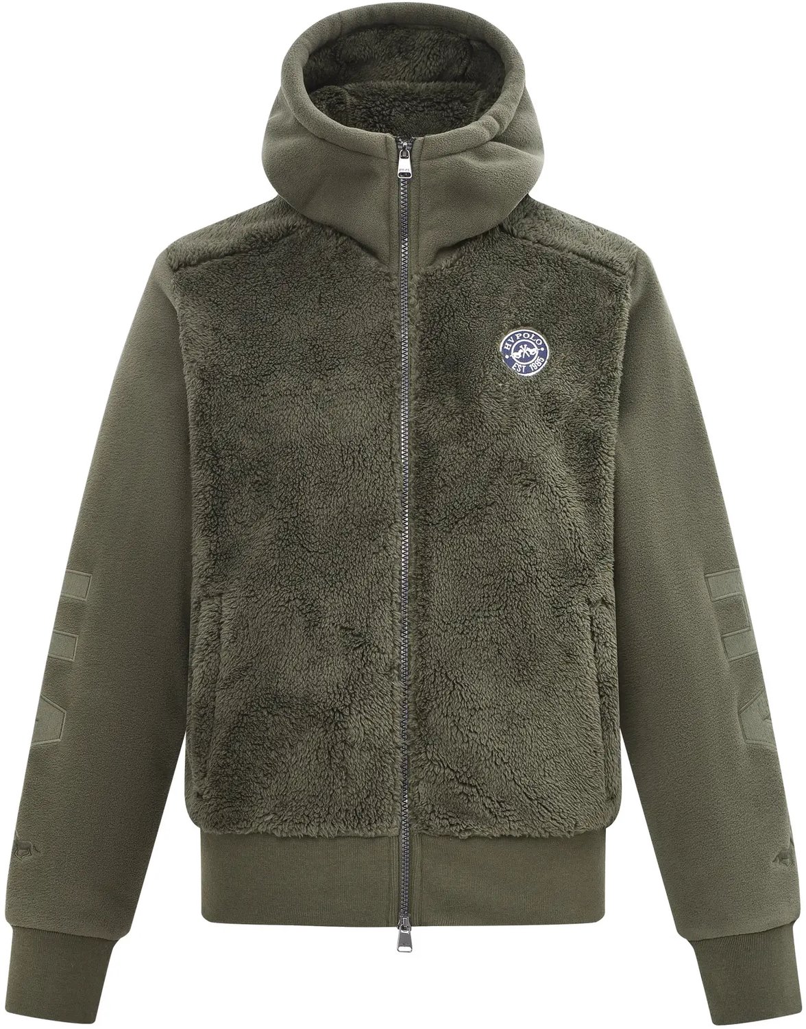 Dames fleece met capuchon HV Polo HVPRoyce Bosgroen