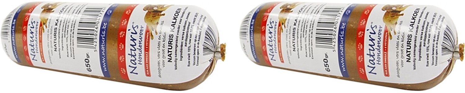 Hondenvoer Naturis - Houdbaar Kalkoen 650gr - 2 stuks - Multipack