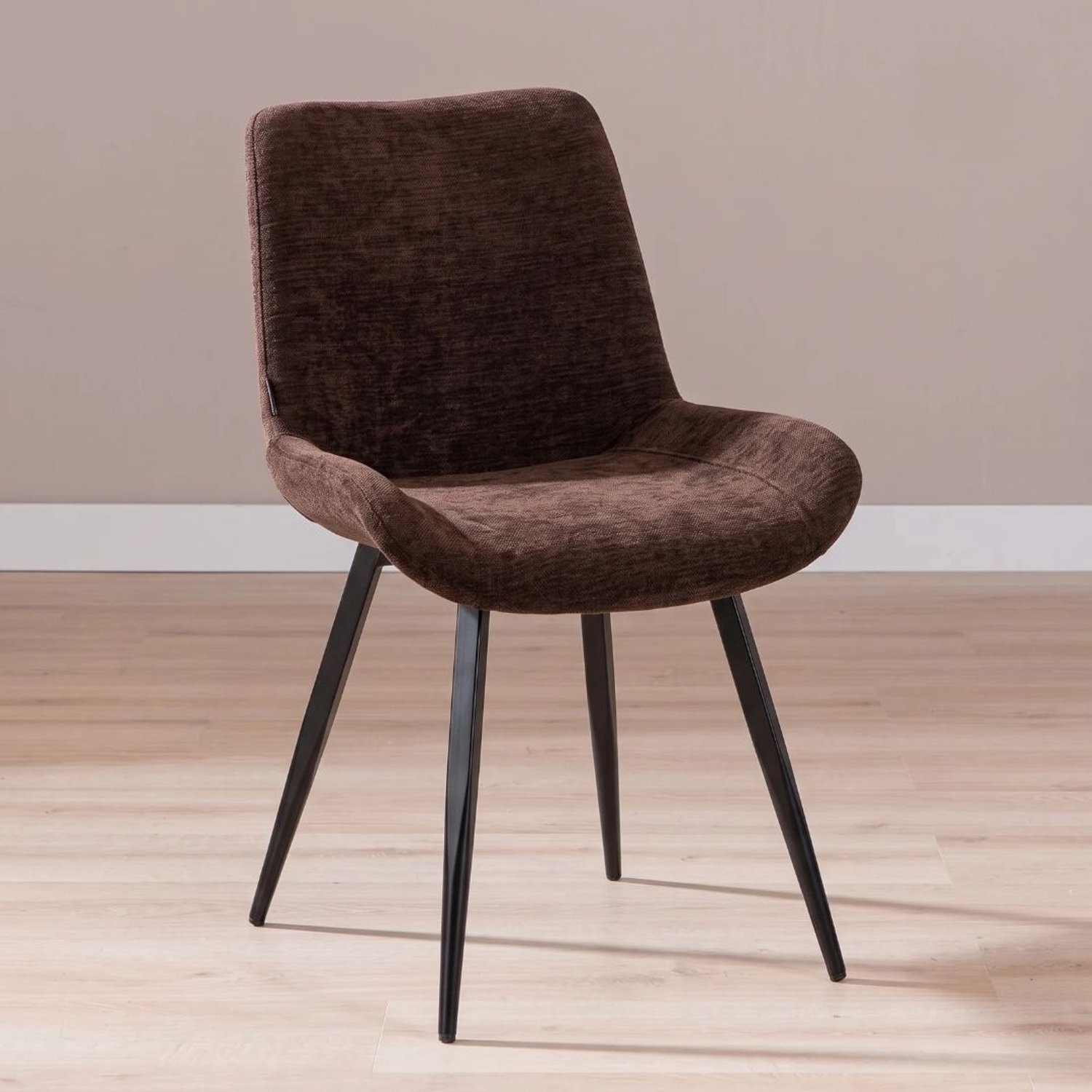 Bronx71 Eetkamerstoel Vic velvet bruin - stoel