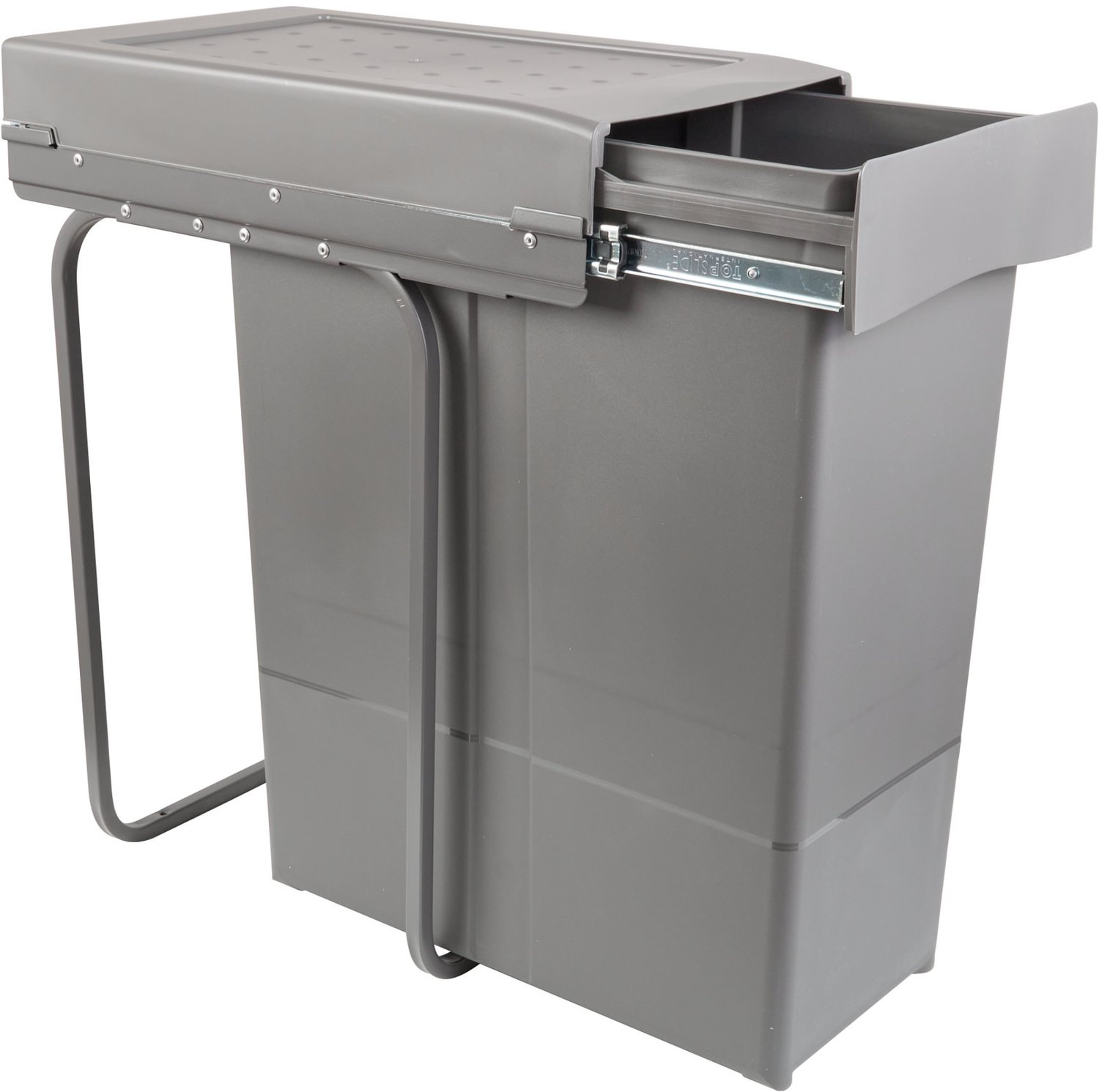 Inbouwprullenbak 40 liter - uitschuifbaar - breedte: 255 mm - antraciet- - met deksel
