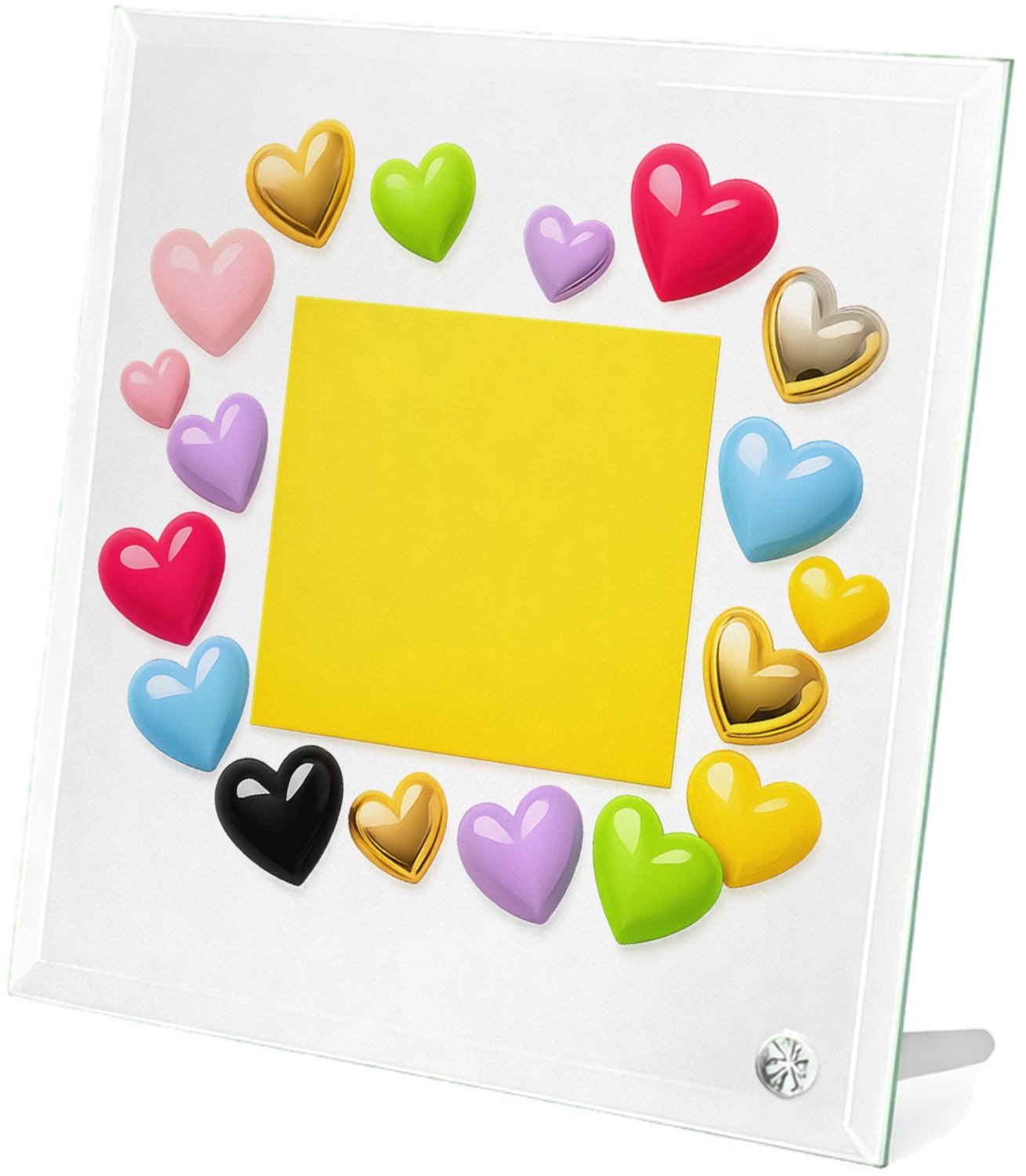 Mr Cadeautjes Glasframe 20 x 20 - design Een speelse centrale kleurkaart met rondom vrolijke glanzend | cadeau Wit