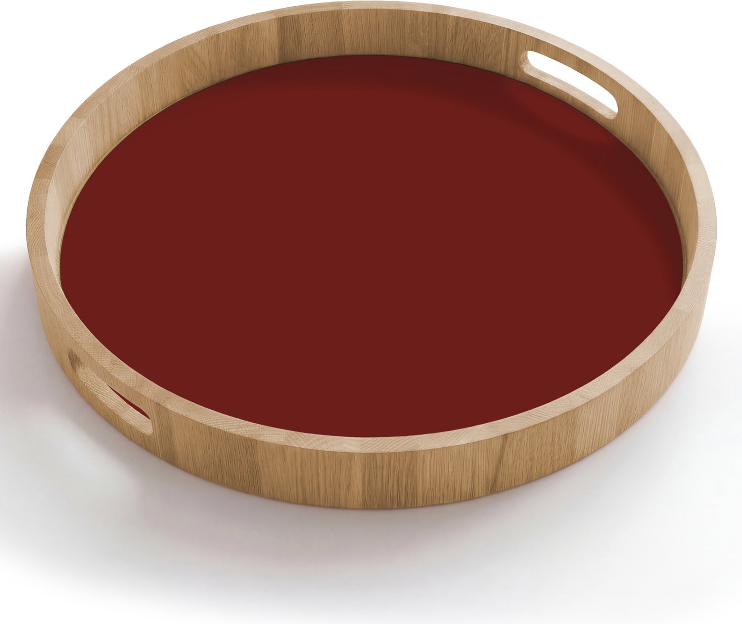 Dienblad rond 50x50 cm - Schootdienblad hout - Rustic - Terracotta - Rood - Borrelplank rechthoek - Plateau houten dienbladen
