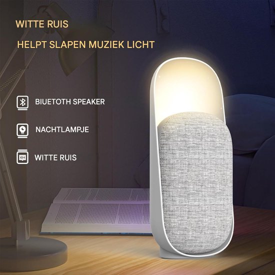 3-in-1 Bluetooth Luidspreker - Draadloze Muziekspeler - Slaapgeluid Machine - 6 Natuurlijke Geluiden - Dimbaar Nachtlicht - Duurzaam ABS Plastic - Energiezuinige Timer - Ideaal Voor Baby's En Kantoor - 1 Stuk van Longziming — afbeelding 4