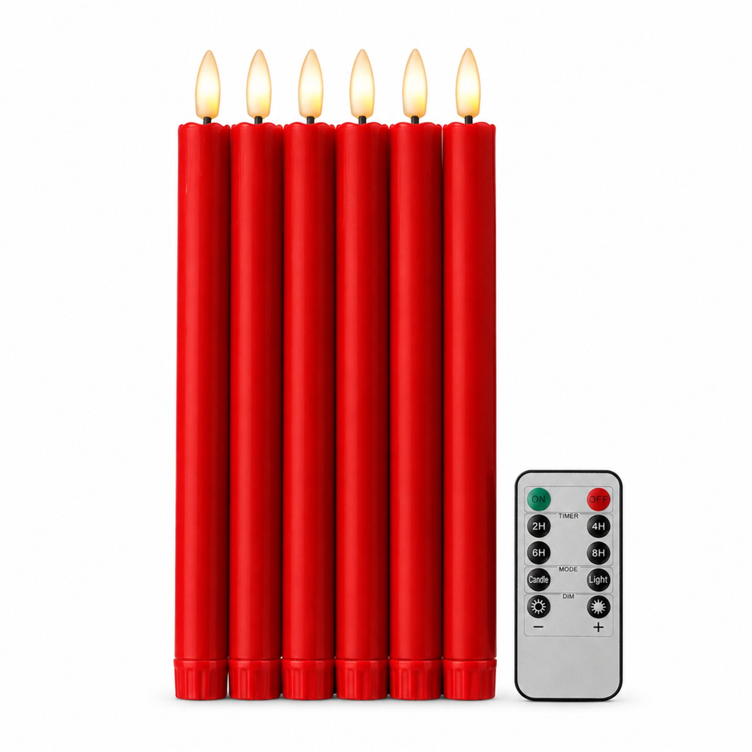 SWGOTA led kaarsen - 1 rode kaars met druipwaslook, afstandsbedienbare uitvoering, zonder afstandsbediening Rood