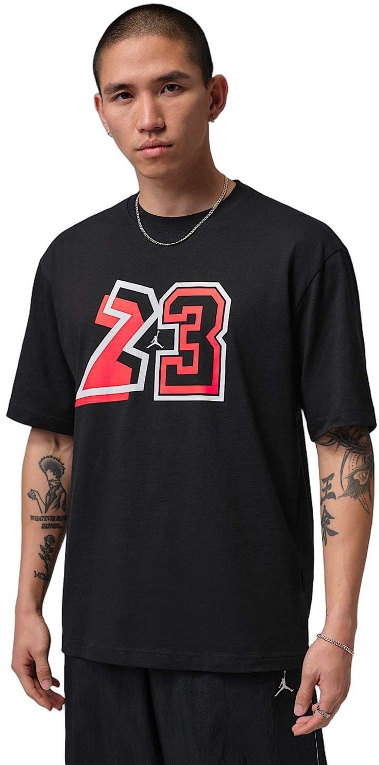 Nike M J 23 Gfx Ss Crew IF3062-010 T-shirt heren L Zwart