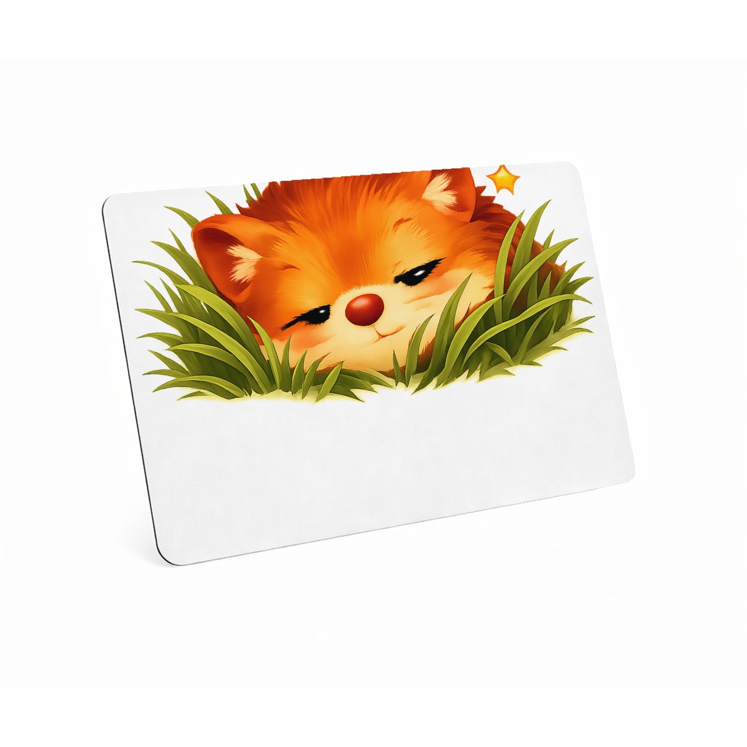 Mr Cadeautjes MDF magnetische fotolijst 28 x 19 - design Een slaperige egel die half verscholen zit tussen gras en me | cadeau Wit