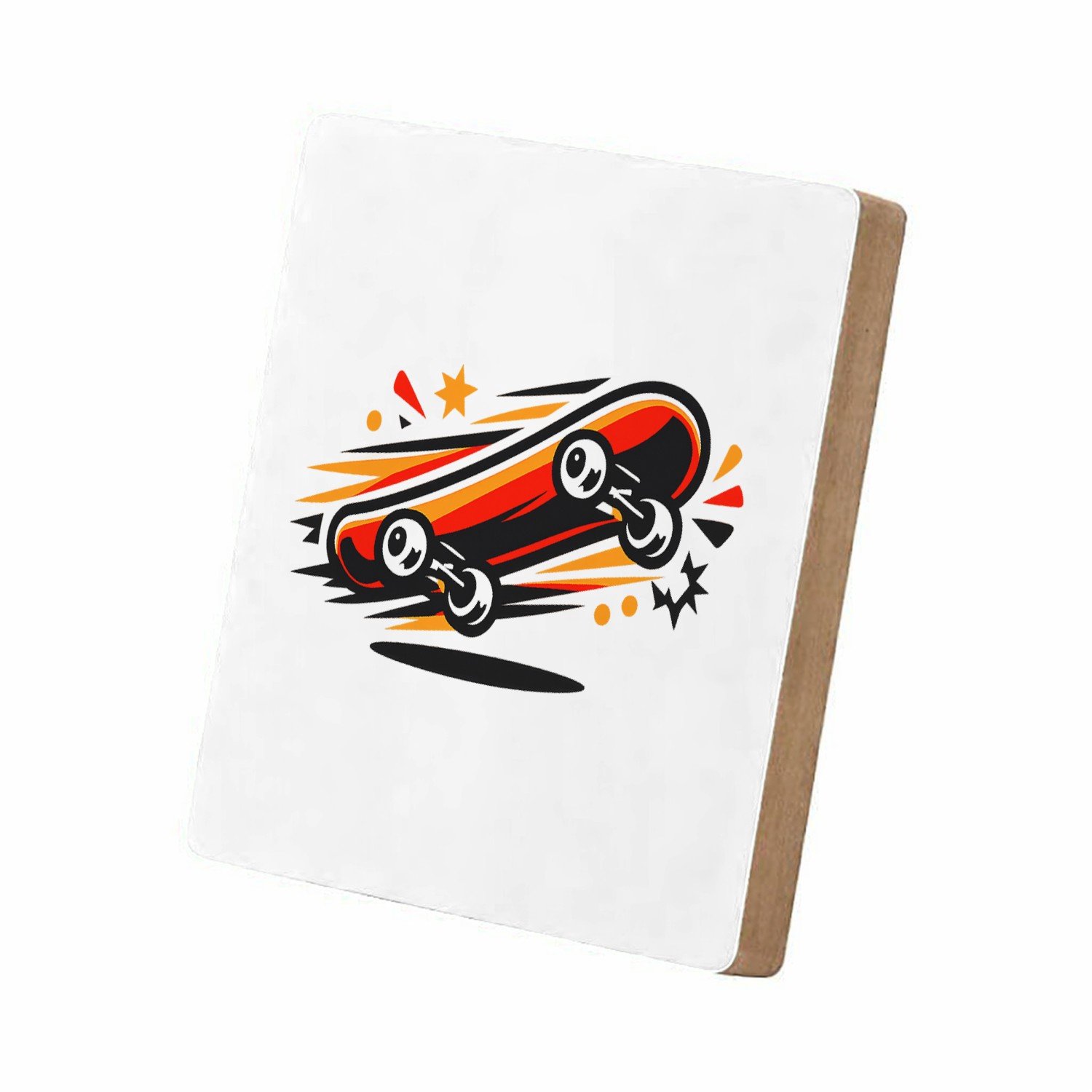 Mr Cadeautjes MDF staande fotolijst 15,2 x 15,2 - design Een compacte naamprint met een energiek icoon dat snelheid u | cadeau Wit