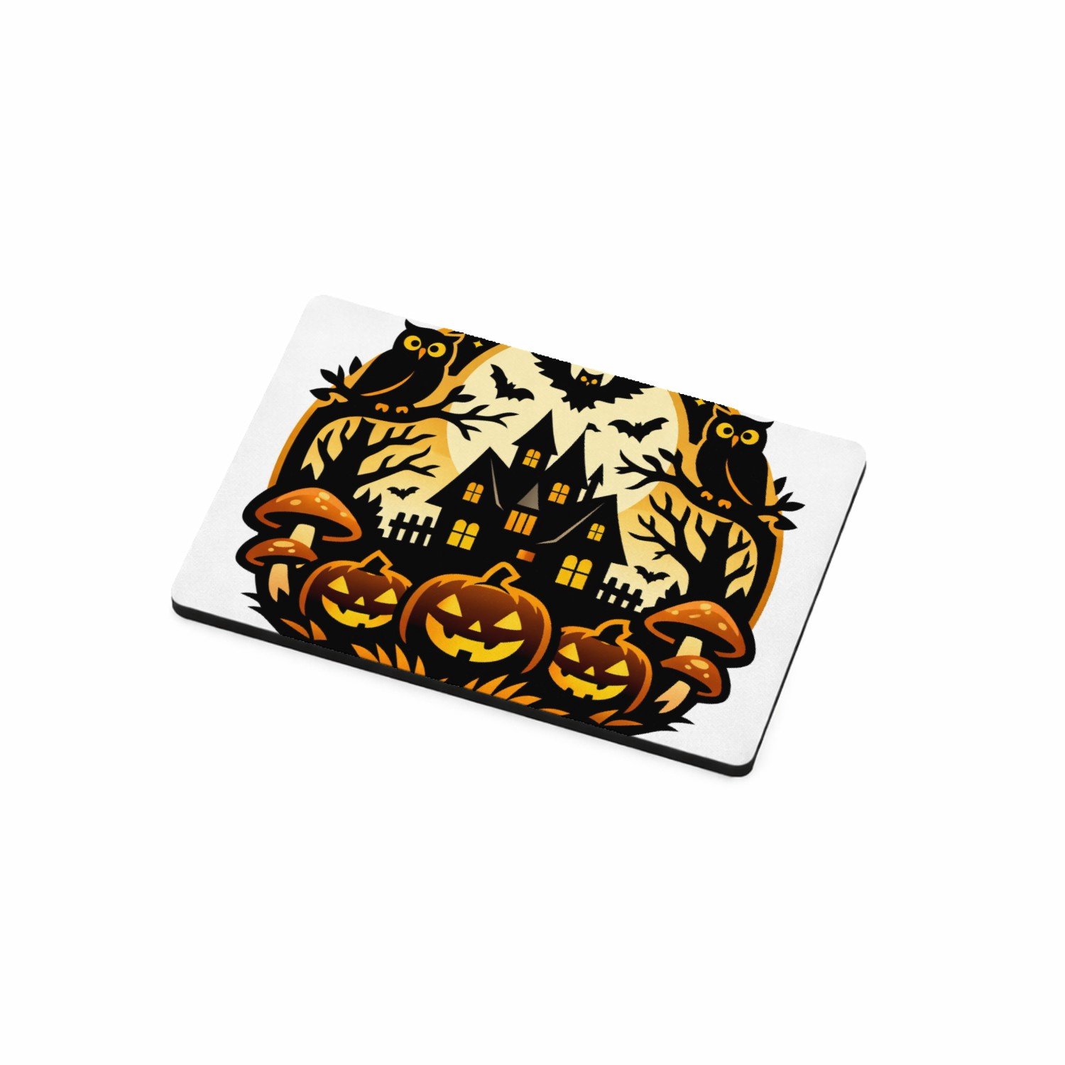 Mr Cadeautjes MDF magnetische fotolijst 7,5 x 5 - design Een fantasierijke bosscène met een grote maan, uilen en padd | cadeau Wit
