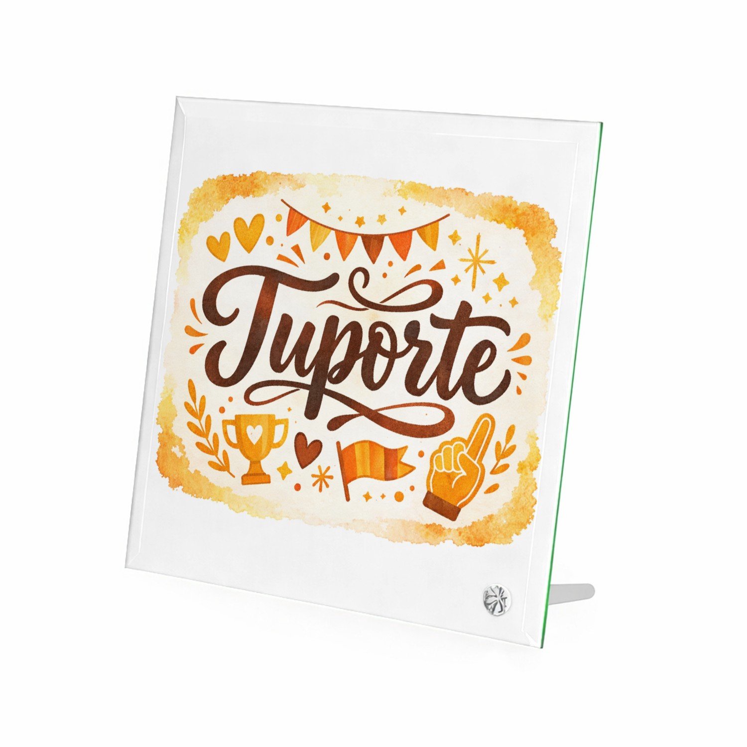 Mr Cadeautjes Glasframe 20 x 20 - design Een feestelijke familietypografie met één groot centraal woo | cadeau Wit