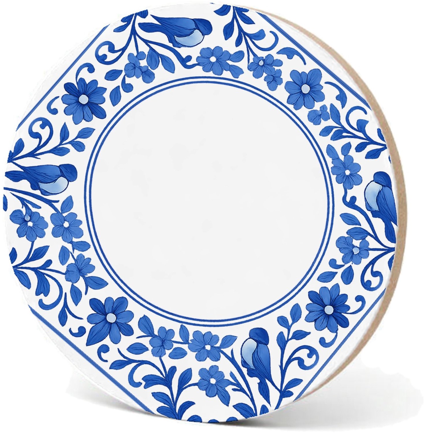 Mr Cadeautjes MDF fotolijst - design Een ronde botanische omlijsting rond een korte boodschap ove | cadeau Wit