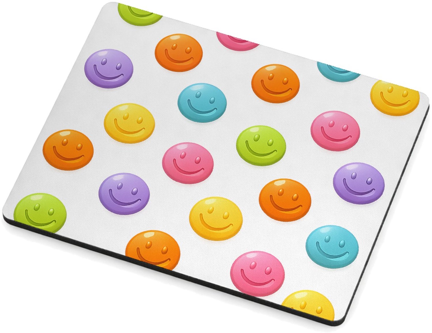 Mr Cadeautjes MDF magnetische fotolijst 9 x 7 - design Een set van ronde fruit-icoontjes met glimlachende gezichten | cadeau Wit