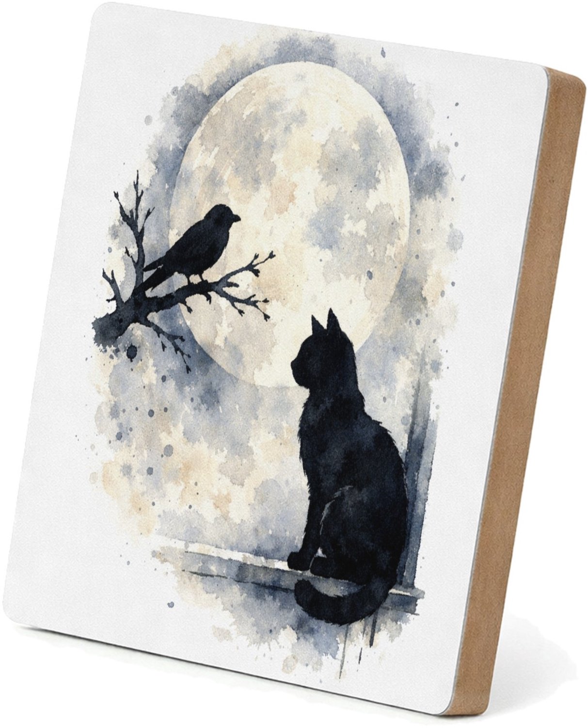 Mr Cadeautjes MDF staande fotolijst 15,2 x 15,2 - design Een donker, elegant natuurbeeld met een andere hoofdvorm en | cadeau Wit