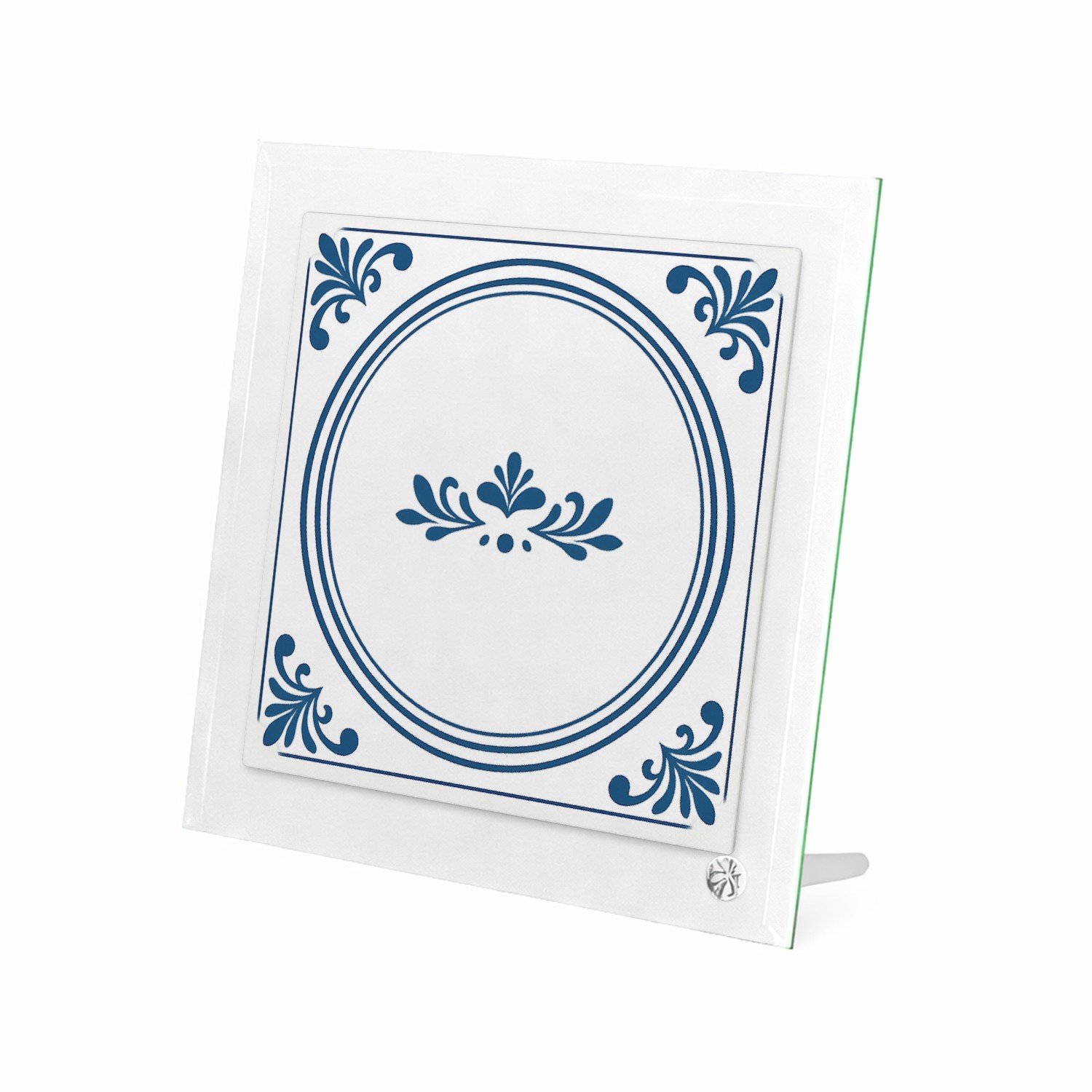Mr Cadeautjes Glasframe 20 x 20 - design Een klassieke, symmetrische quote-tegel met een andere nucht | cadeau Wit