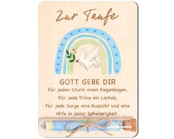 Geldkistje van hout - met kunststof buis - voor doopcadeau