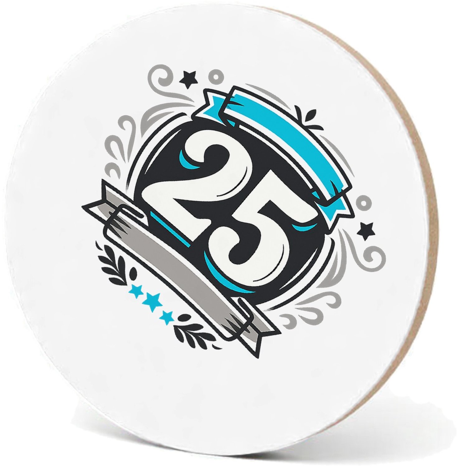 Mr Cadeautjes MDF fotolijst - design Retro embleem met een groot jaartal en sportieve omlijsting | cadeau Wit
