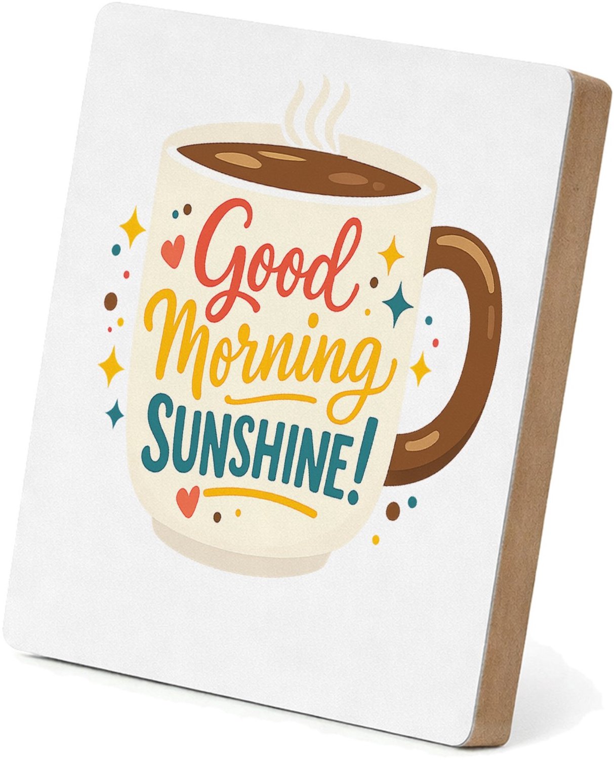 Mr Cadeautjes MDF staande fotolijst 15,2 x 15,2 - design Feestelijke koffie-mok met warme, persoonlijke ochtendboodsc | cadeau Wit