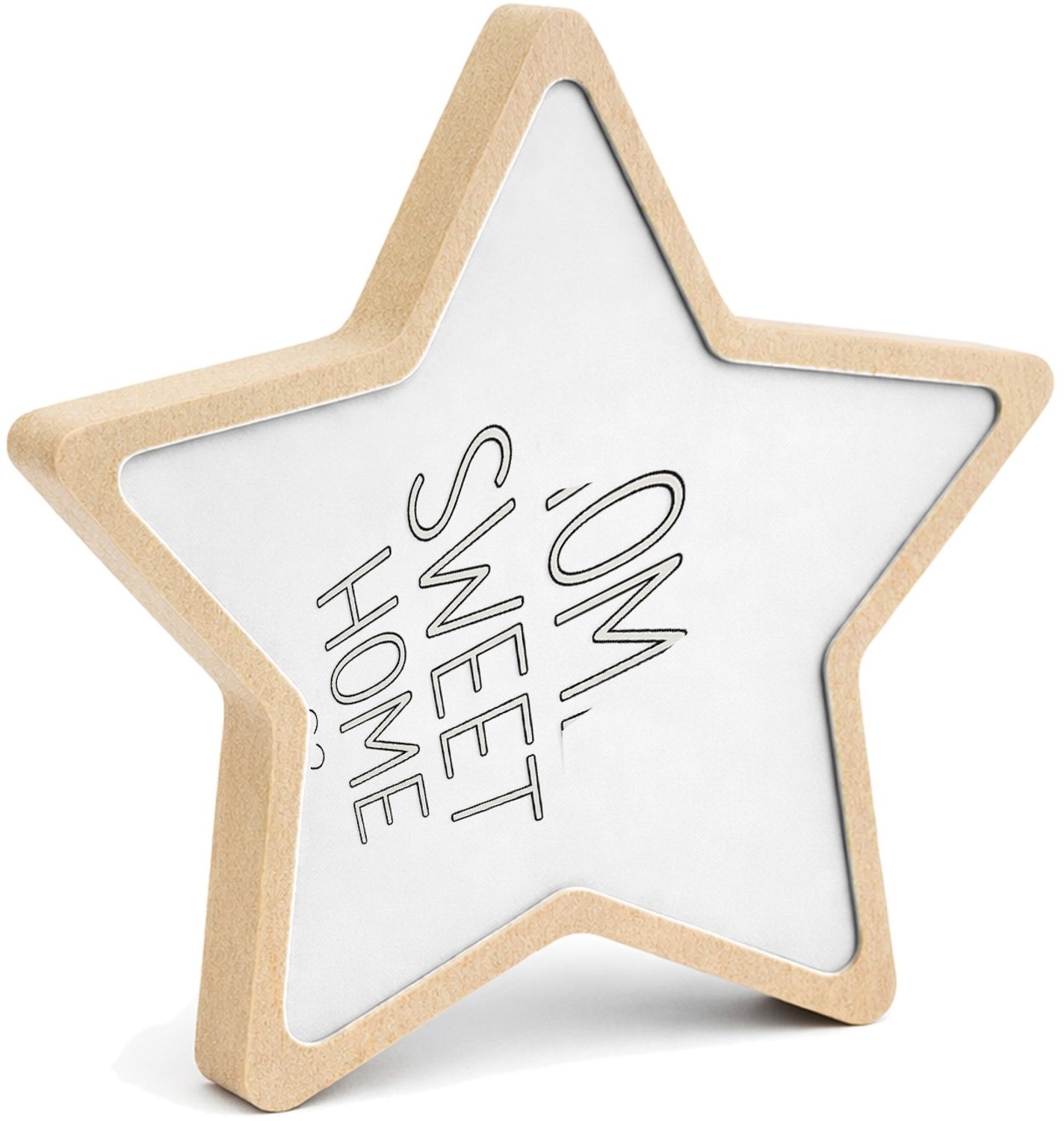 Mr Cadeautjes MDF fotolijst ster 14 x 13,5 - design Minimalistische tekstposter met een warme, gezinsgerichte bo | cadeau Wit