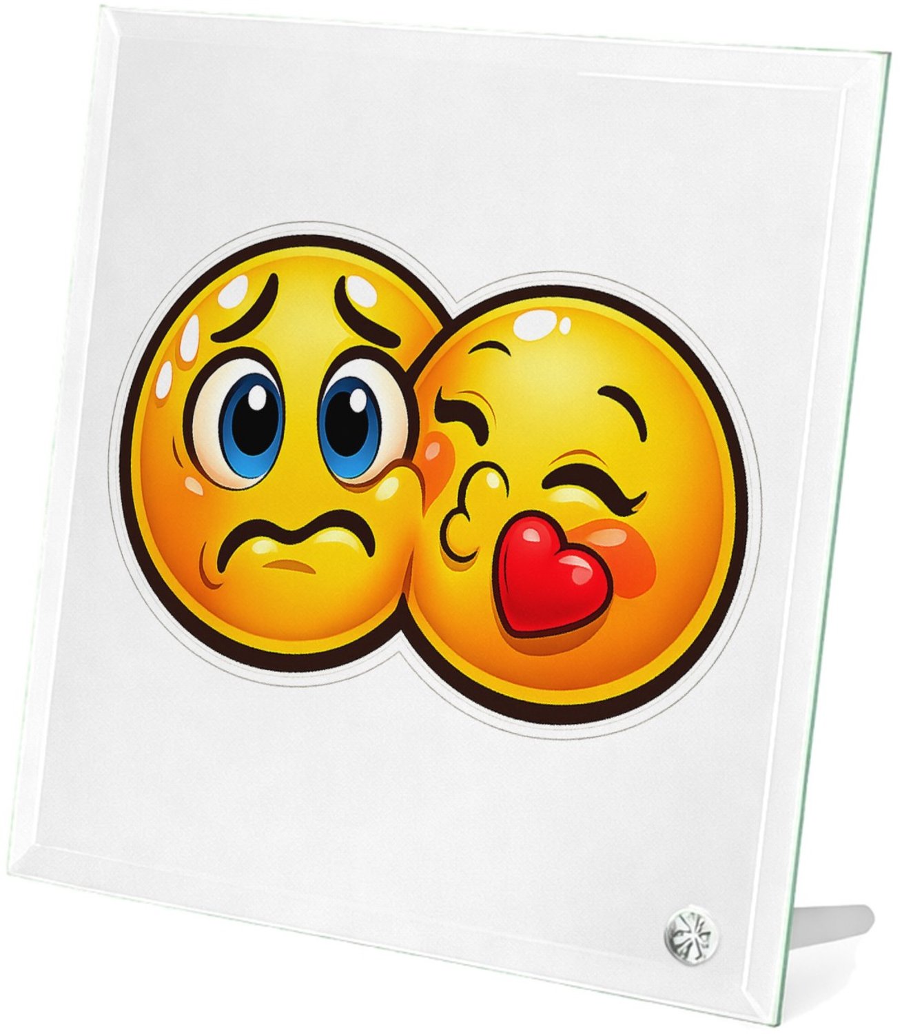 Mr Cadeautjes Glasframe 20 x 20 - design Een vergelijkbare humoristische contrastopbouw met twee tege | cadeau Wit