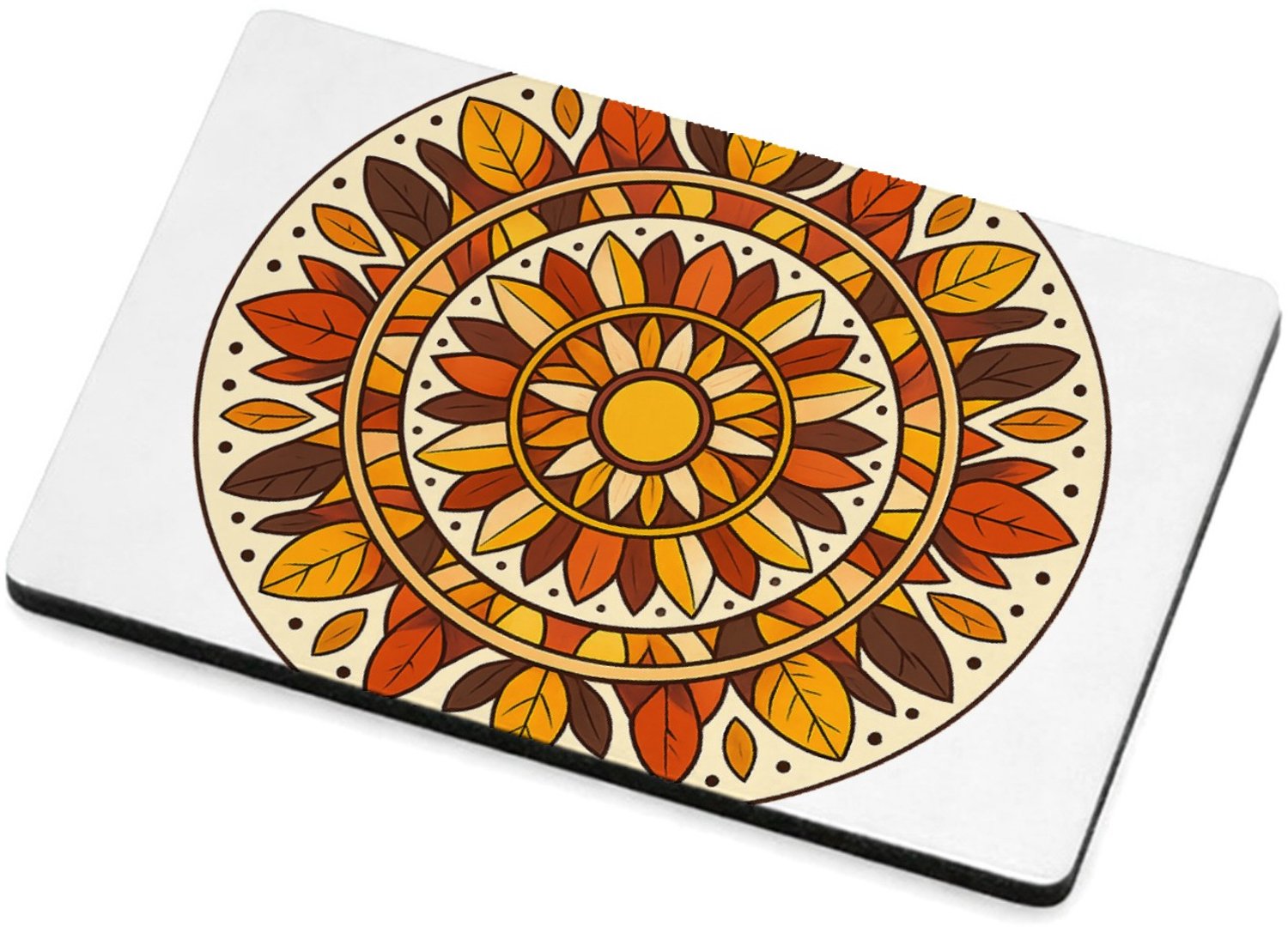 Mr Cadeautjes MDF magnetische fotolijst 7,5 x 5 - design Ronde zonnewaaier met botanische rust | cadeau Wit