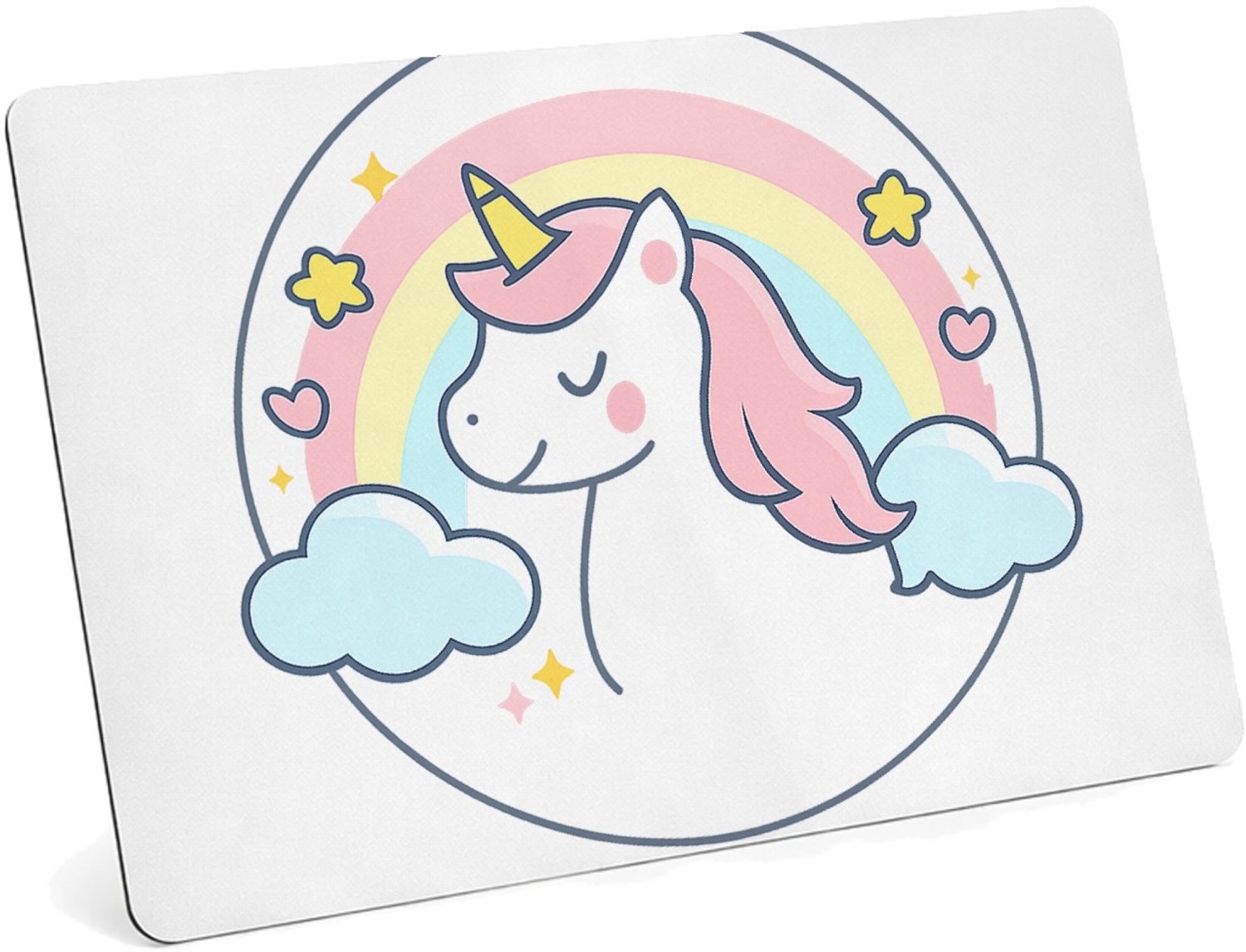 Mr Cadeautjes MDF magnetische fotolijst 28 x 19 - design Pastel jungleklok met een vriendelijke giraffe als middelpun | cadeau Wit