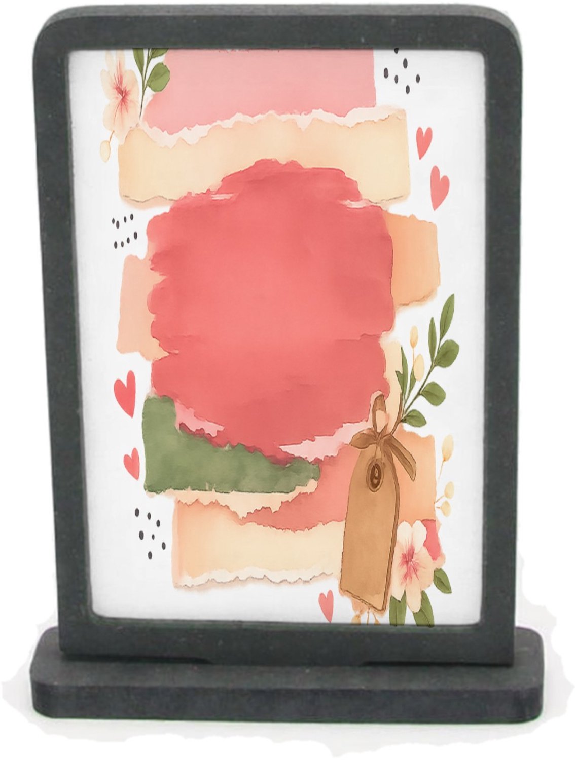 Mr Cadeautjes Houten fotolijst rechthoek met MDF inleg - design Een vrolijke, gelaagde love-note compositie met een andere f | cadeau Wit