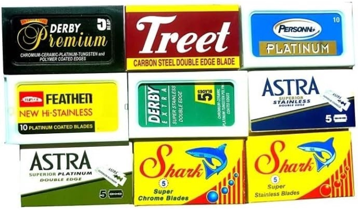 Scheermesjes Set - 60 Mesjes - 9 Verschillende Merken - Geschikt voor Veiligheidsscheerapparaten - Voor Volwassenen