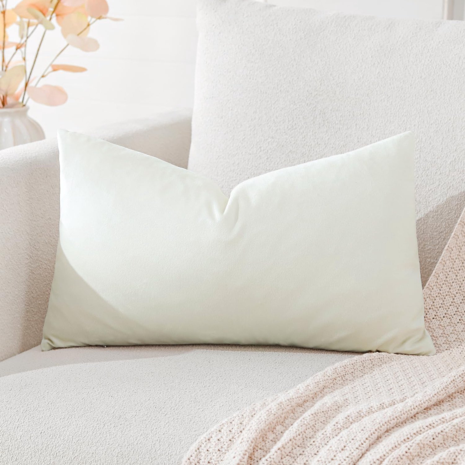 Kussenhoezen 40 x 60 cm - Fluwelen crème - Superzacht - Perfect voor bank of slaapkamer - ShopVlot